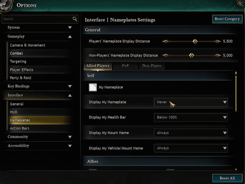 ashes of creation nameplates setting
